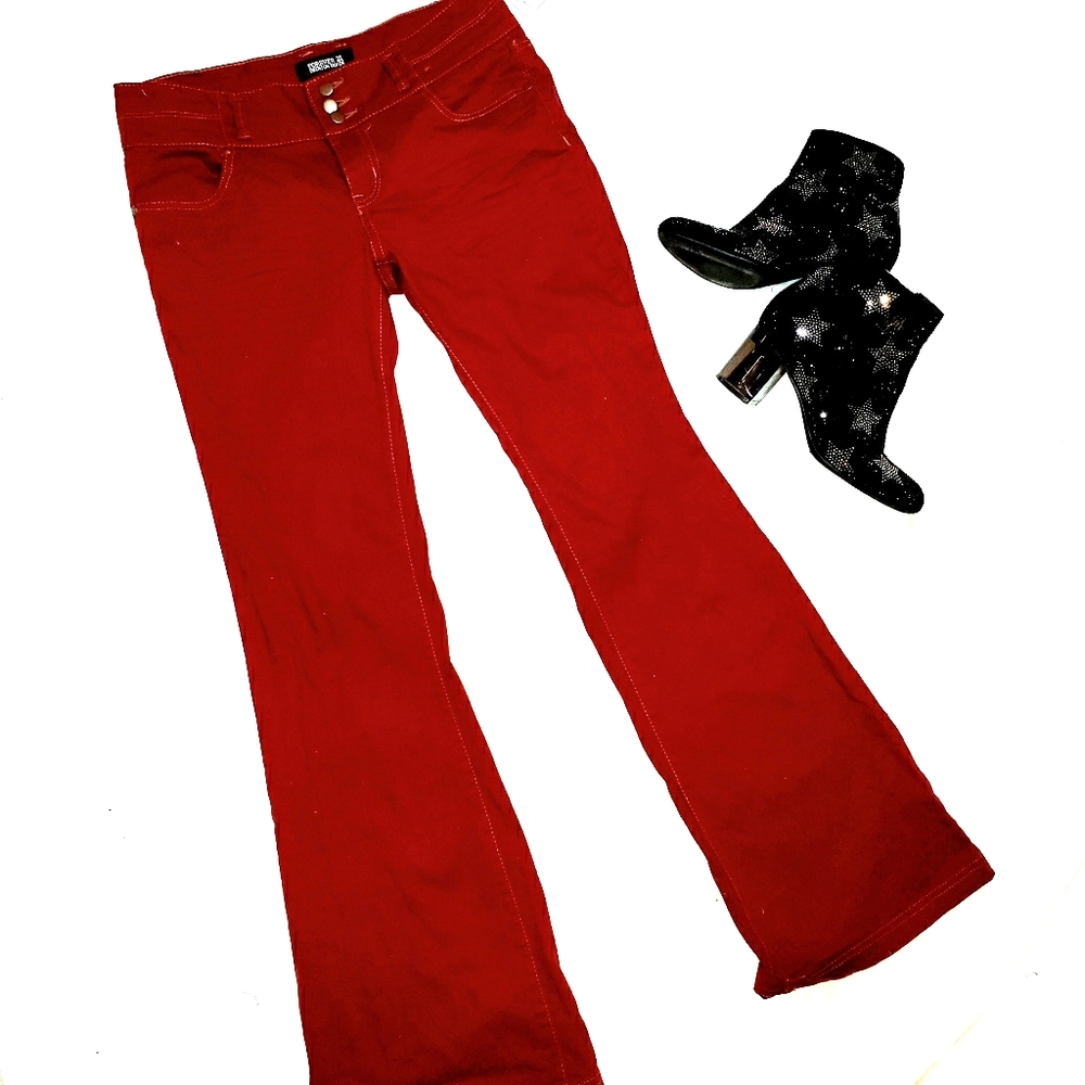 Forever 21 red flare jeans